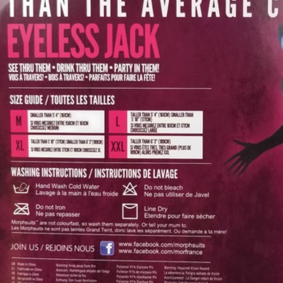 NEW Men's Eyeless Jack Morphsuit Adult XL - Picture 8 of 8